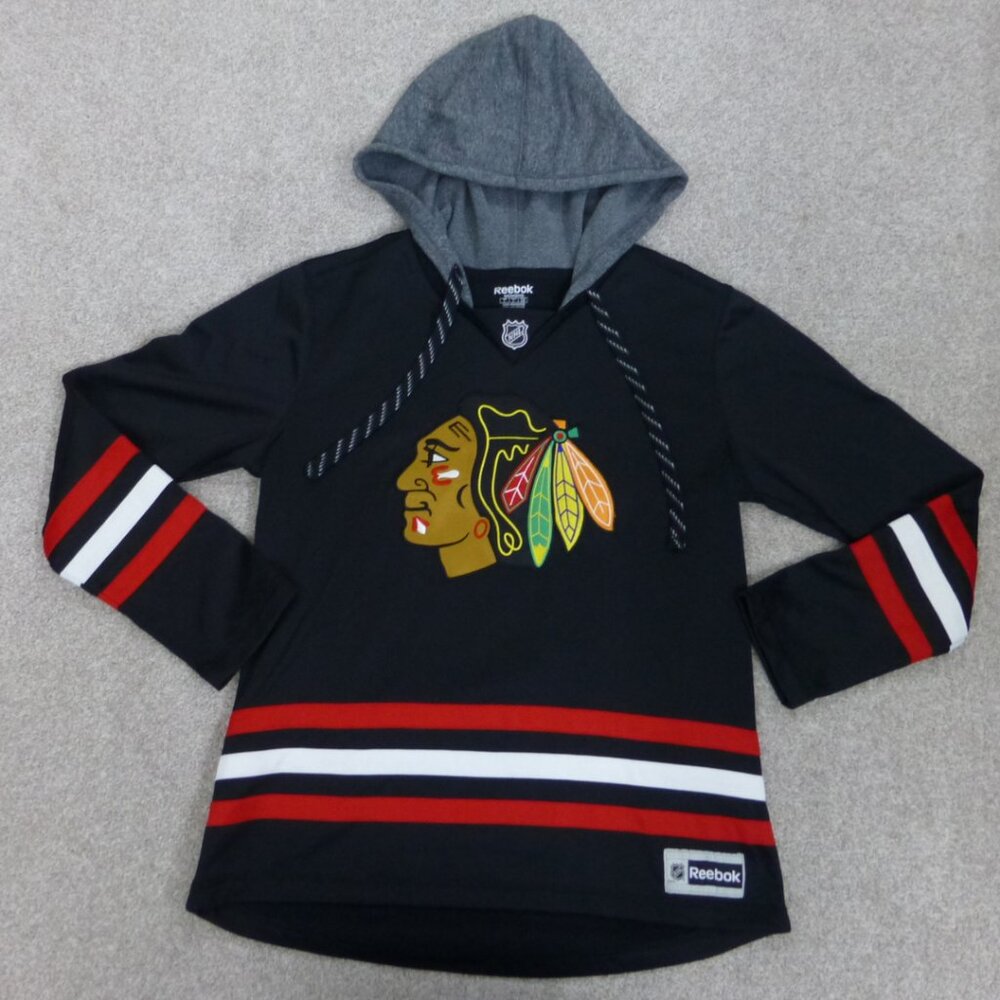Reebok NHL Chicago Blackhawks Hooded Long Sleeve Top